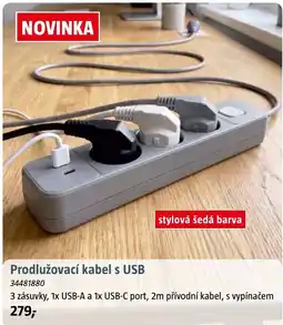 Bauhaus Prodlužovací kabel s USB nabídka