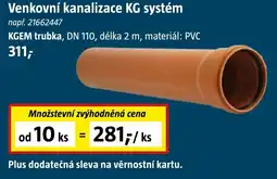Bauhaus Venkovni kanalizace Kg System nabídka
