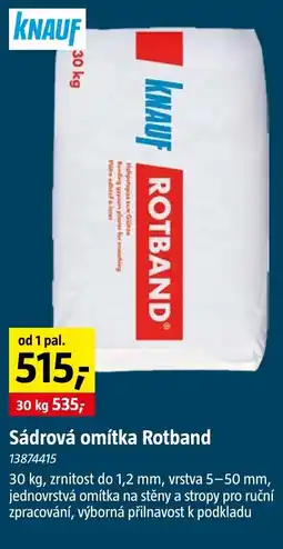 Bauhaus Knauf sádrová omítka rotband nabídka