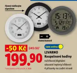 Lidl LIVARNO Koupelnové hodiny nabídka