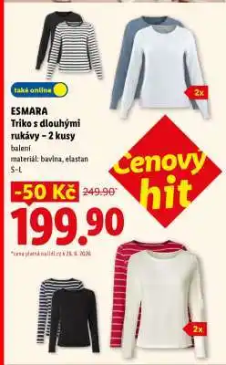 Lidl esmara TRIKO S DLOUHÝMI RUKÁVY 2 KUSY nabídka