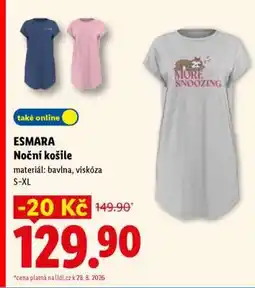 Lidl esmara NOČNÍ KOŠILE nabídka