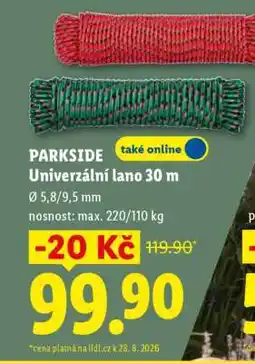 Lidl PARKSIDE Univerzální lano 30 m nabídka
