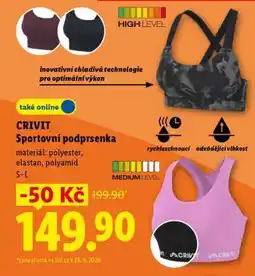 Lidl Crivit SPORTOVNÍ PODPRSENKA nabídka