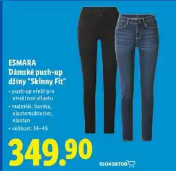 Lidl ESMARA Dámské push-up džíny Skinny Fit nabídka