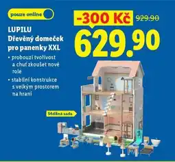 Lidl LUPILU Dřevěný domeček pro panenky XXL nabídka