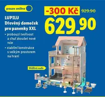 LUPILU Dřevěný domeček pro panenky XXL