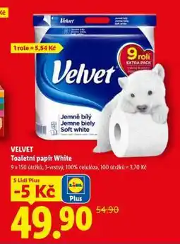 Lidl VELVET Toaletní papír White nabídka