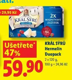 Lidl Král sýrů Hermelín duopack nabídka