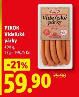 Lidl PIKOK VÍDEŇSKÉ PÁRKY nabídka
