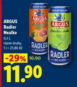Lidl ARGUS Radler Nealko nabídka