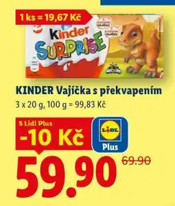 Lidl KINDER VAJÍČKA S PŘEKVAPENÍM nabídka