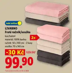 Lidl LIVARNO Froté ručník/osuška nabídka