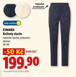 Lidl ESMARA Kalhoty slacks nabídka