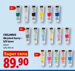 Lidl CRELANDO Akrylové barvy – 5/6 barev nabídka