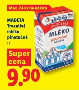 Lidl MADETA Trvanlivé mléko plnotučné 1 l nabídka