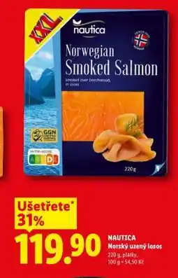 Lidl NAUTICA NORSKÝ UZENÝ LOSOS nabídka
