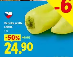Lidl PAPRIKA SVĚTLE ZELENÁ nabídka