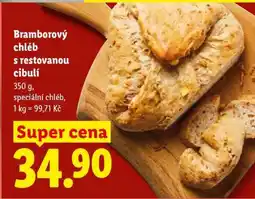 Lidl BRAMBOROVÝ CHLÉB S RESTOVANOU CIBULÍ nabídka
