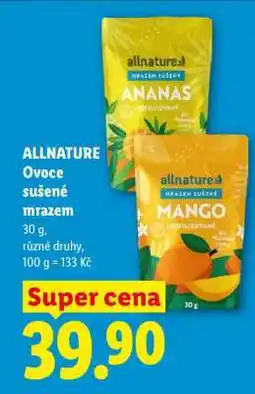 Lidl allnature Ovoce sušené mrazem nabídka