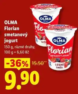 Lidl Olma Florian smetanový jogurt nabídka