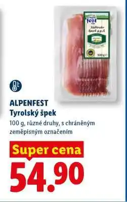 Lidl ALPENFEST Tyrolský špek nabídka