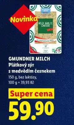 Lidl GMUNDNER MILCH Plátkový sýr s medvědím česnekem nabídka