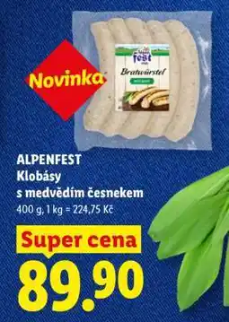 Lidl ALPENFEST Klobásy s medvědím česnekem nabídka