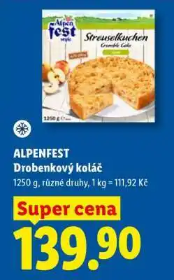 Lidl ALPENFEST Drobenkový koláč nabídka