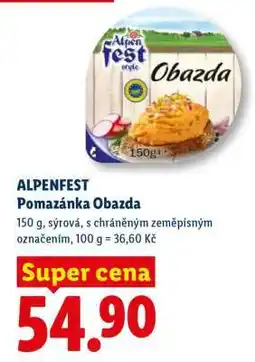 Lidl ALPENFEST Pomazánka Obazda nabídka