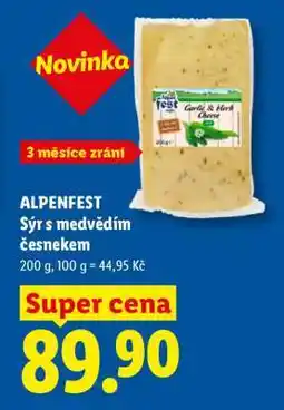 Lidl ALPENFEST Sýr s medvědím česnekem nabídka
