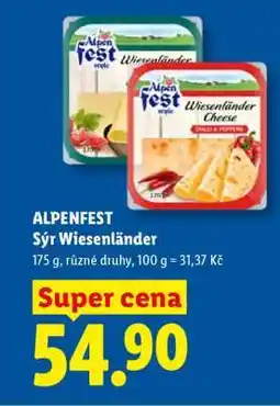 Lidl ALPENFEST Sýr Wiesenländer nabídka