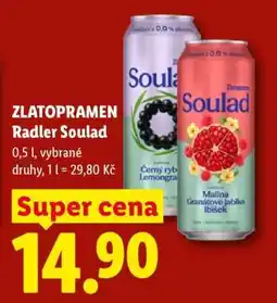 Lidl ZLATOPRAMEN Radler Soulad nabídka