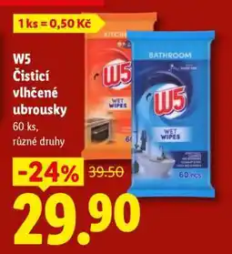Lidl W5 Čisticí vlhčené ubrousky nabídka