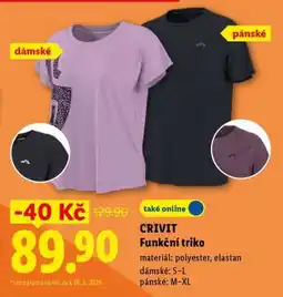 Lidl Crivit FUNKČNÍ TRIKO nabídka