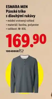 Lidl ESMARA MEN PÁNSKÉ TRIKO S DLOUHÝMI RUKÁVY nabídka