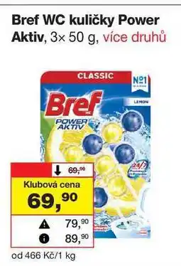 Barvy a laky drogerie Bref WC kuličky Power Aktiv, 3× nabídka