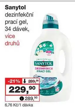 Barvy a laky drogerie Sanytol dezinfekční prací gel, 34 dávek nabídka