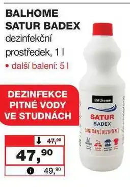 Barvy a laky drogerie BALHOME SATUR BADEX dezinfekční prostředek nabídka