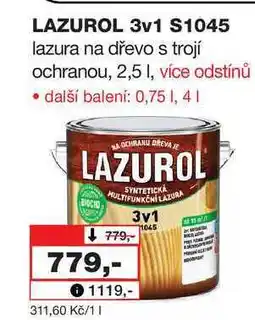 Barvy a laky drogerie LAZUROL 3v1 S1045 lazura na dřevo s trojí ochranou nabídka
