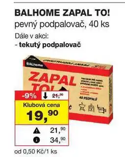 Barvy a laky drogerie BALHOME ZAPAL TO! pevný podpalovač, 40 ks nabídka