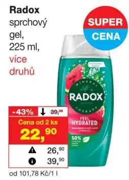 Barvy a laky drogerie Radox sprchový gel nabídka
