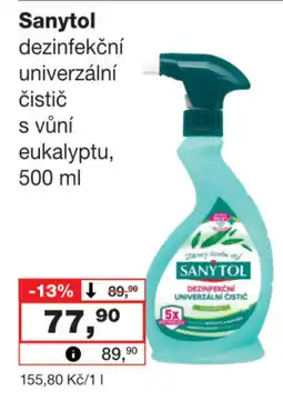 Barvy a laky drogerie Sanytol dezinfekční univerzální čistič s vůní eukalyptu nabídka