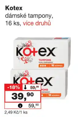 Barvy a laky drogerie Kotex dámské tampony nabídka