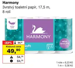 Barvy a laky drogerie Harmony 3vrstvý toaletní papír nabídka
