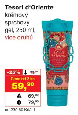Barvy a laky drogerie Tesori d'Oriente krémový sprchový gel nabídka