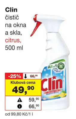 Barvy a laky drogerie Clin čistič na okna a skla, citrus nabídka