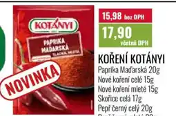 Ratio Koření Kotányi nabídka