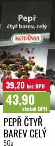 Ratio Kotányi pepř čtyř barev celý nabídka