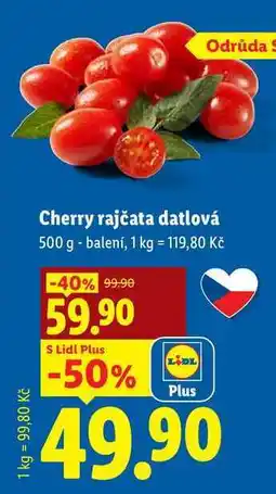Lidl Cherry rajčata datlová, 500 g - balení nabídka